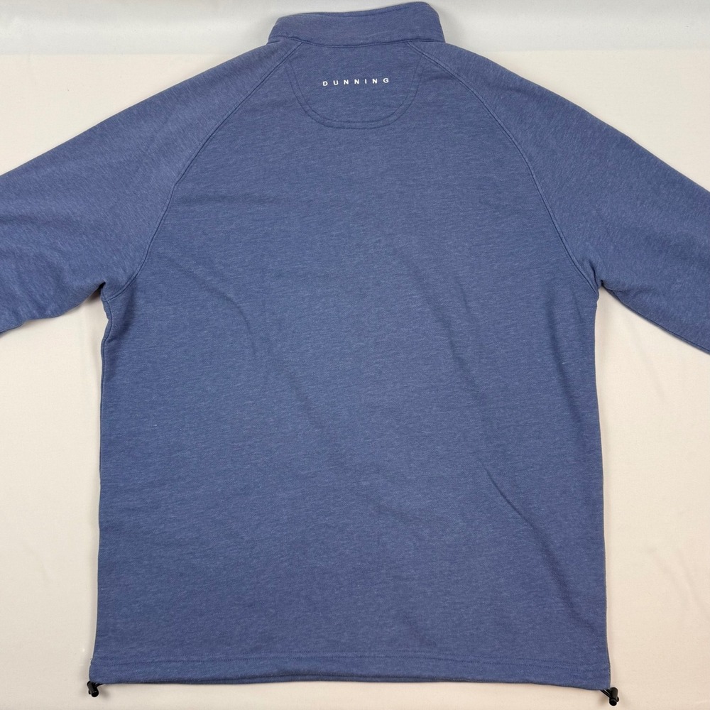 Dunning Golf Mens Blue Heather Quarter Zip Pullover Bamboo Charcoal Size L - Picture 3 of 11